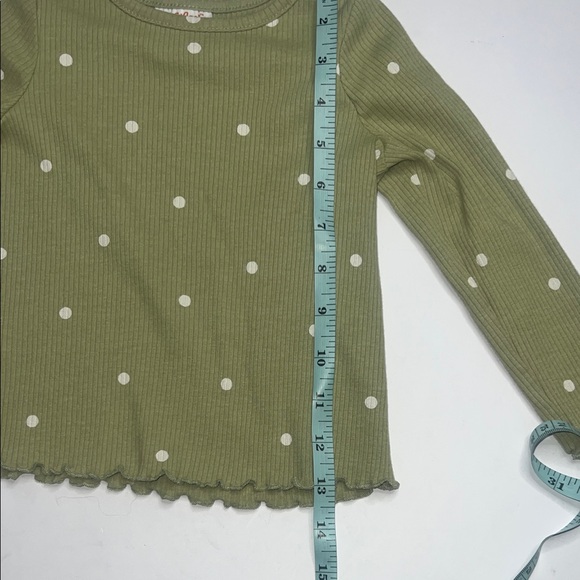 Cat & Jack Olive Polka Dot Long Sleeve Tee - Picture 6 of 7